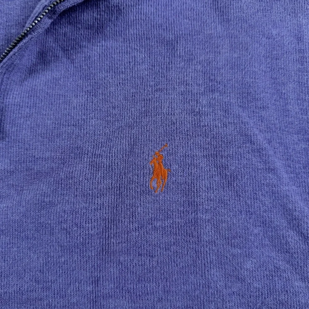 Polo Ralph Lauren Mens XXL Purple Qt Zip Cotton Pullover Sweater preppy logo